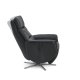 Nicolai recliner stol, 3 motorer, armln, vippefunktion, fodskammel - sort semianilin lder, metal