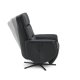 Nicolai recliner stol, 3 motorer, armln, vippefunktion, fodskammel - sort semianilin lder, metal