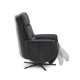 Nicolai recliner stol, 3 motorer, armln, vippefunktion, fodskammel - sort semianilin lder, metal