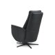 Nicolai recliner stol, 3 motorer, armln, vippefunktion, fodskammel - sort semianilin lder, metal