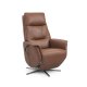 Nicolai recliner stol, 3 motorer, armln, vippefunktion, fodskammel - cognac semianilin lder, metal