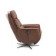 Nicolai recliner stol, 3 motorer, armln, vippefunktion, fodskammel - cognac semianilin lder, metal