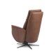 Nicolai recliner stol, 3 motorer, armln, vippefunktion, fodskammel - cognac semianilin lder, metal