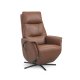 Nicolai recliner stol, 3 motorer, armln, vippefunktion, fodskammel - cognac semianilin lder, metal