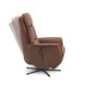 Nicolai recliner stol, 3 motorer, armln, vippefunktion, fodskammel - cognac semianilin lder, metal
