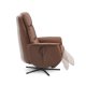 Nicolai recliner stol, 3 motorer, armln, vippefunktion, fodskammel - cognac semianilin lder, metal