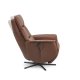 Nicolai recliner stol, 3 motorer, armln, vippefunktion, fodskammel - cognac semianilin lder, metal