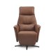 Nicolai recliner stol, 3 motorer, armln, vippefunktion, fodskammel - cognac semianilin lder, metal