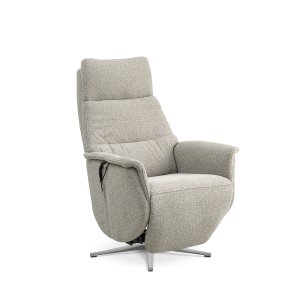 Nicolai recliner stol, m. 3 motorer, armln, vippefunktion, fodskammel - mushroom stof og slv metal