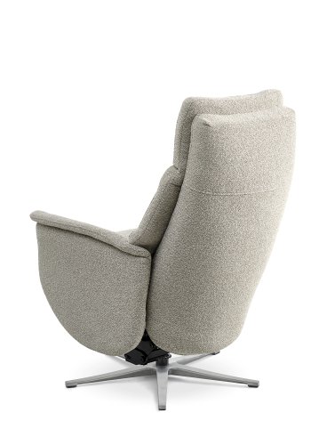Nicolai recliner stol, m. 3 motorer, armln, vippefunktion, fodskammel - mushroom stof og slv metal