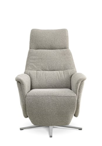 Nicolai recliner stol, m. 3 motorer, armln, vippefunktion, fodskammel - mushroom stof og slv metal