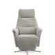 Nicolai recliner stol, m. 3 motorer, armln, vippefunktion, fodskammel - mushroom stof og slv metal