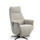 Nicolai recliner stol, m. 3 motorer, armln, vippefunktion, fodskammel - mushroom stof og sort metal
