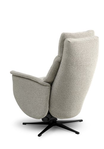 Nicolai recliner stol, m. 3 motorer, armln, vippefunktion, fodskammel - mushroom stof og sort metal