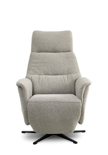 Nicolai recliner stol, m. 3 motorer, armln, vippefunktion, fodskammel - mushroom stof og sort metal