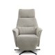 Nicolai recliner stol, m. 3 motorer, armln, vippefunktion, fodskammel - mushroom stof og sort metal