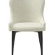 Ontario spisebordsstol - offwhite bouclé og sort metal