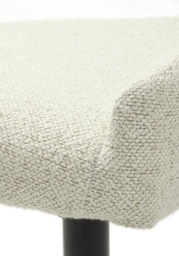 Ontario spisebordsstol - offwhite bouclé og sort metal