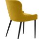 Ontario spisebordsstol - sennep bouclé og sort metal