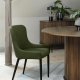 Ontario spisebordsstol - skovgrn bouclé og sort metal