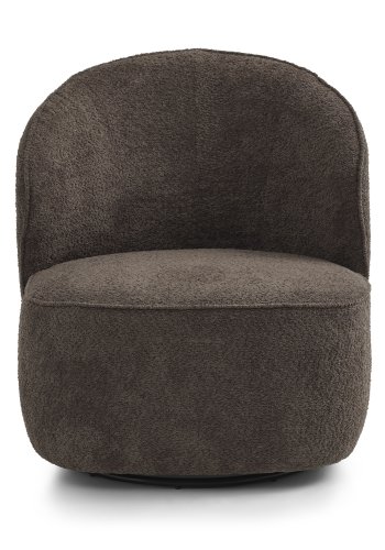 Theo loungestol, m. drejefod - mocca polyester stof og metal