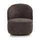 Theo loungestol, m. drejefod - mocca polyester stof og metal