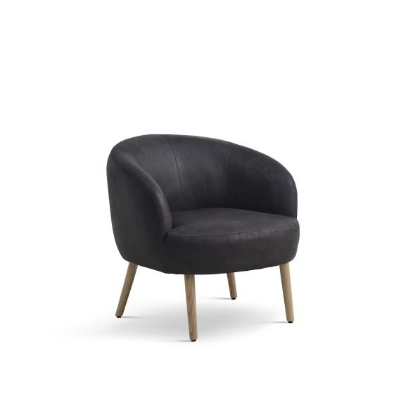 Conrad loungestol, m. armln - onyx sort micro lder bull og natur tr