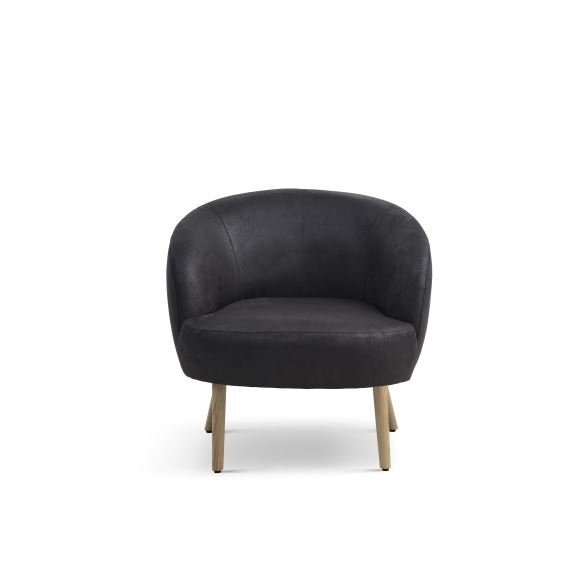 Conrad loungestol, m. armln - onyx sort micro lder bull og natur tr