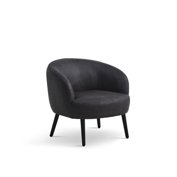 Conrad loungestol, m. armln - onyx sort micro lder bull og sort tr