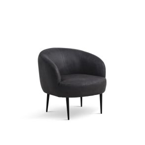 Conrad loungestol, m. armln - onyx sort micro lder bull og sort metal