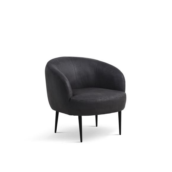 Conrad loungestol, m. armln - onyx sort micro lder bull og sort metal