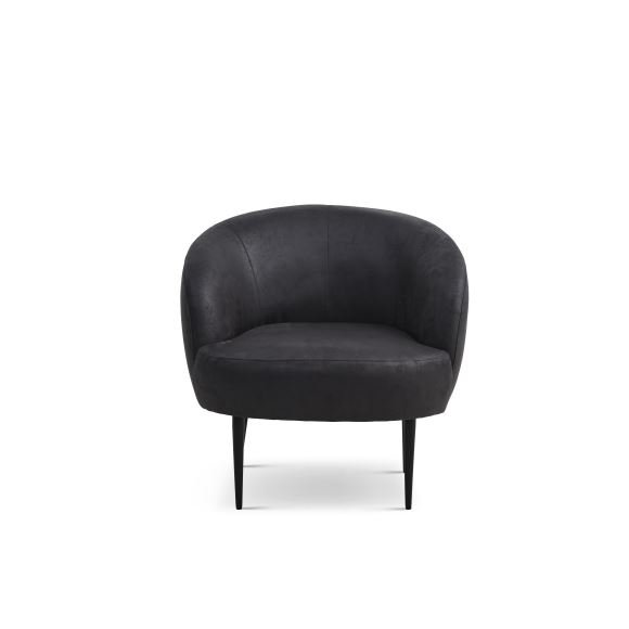 Conrad loungestol, m. armln - onyx sort micro lder bull og sort metal