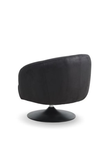 Conrad loungestol, m. armln og trompetfod - onyx sort micro lder bull og sort metal