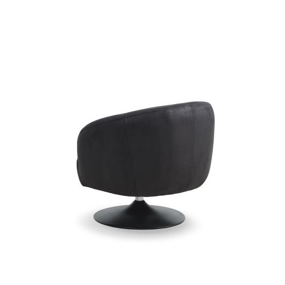 Conrad loungestol, m. armln og trompetfod - onyx sort micro lder bull og sort metal