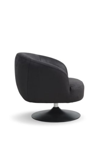 Conrad loungestol, m. armln og trompetfod - onyx sort micro lder bull og sort metal