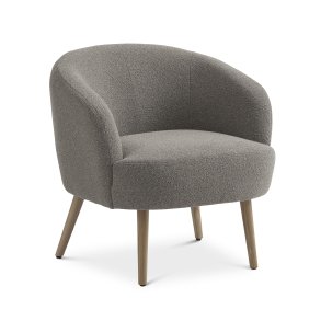 Conrad loungestol, m. armln - mushroom polyester stof og natur asketr