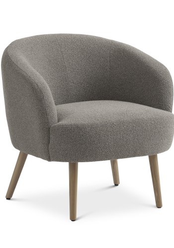 Conrad loungestol, m. armln - mushroom polyester stof og natur asketr