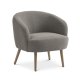 Conrad loungestol, m. armln - mushroom polyester stof og natur asketr