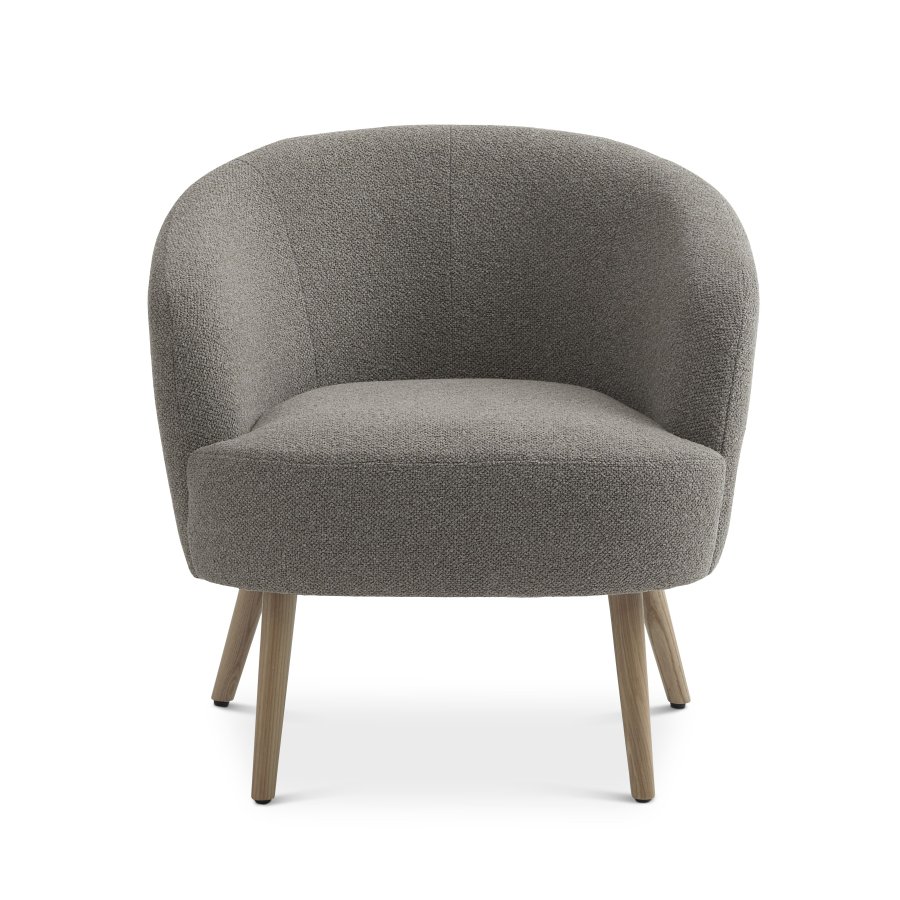 Conrad loungestol, m. armln - mushroom polyester stof og natur asketr