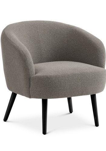 Conrad loungestol, m. armln - mushroom polyester stof og sort asketr