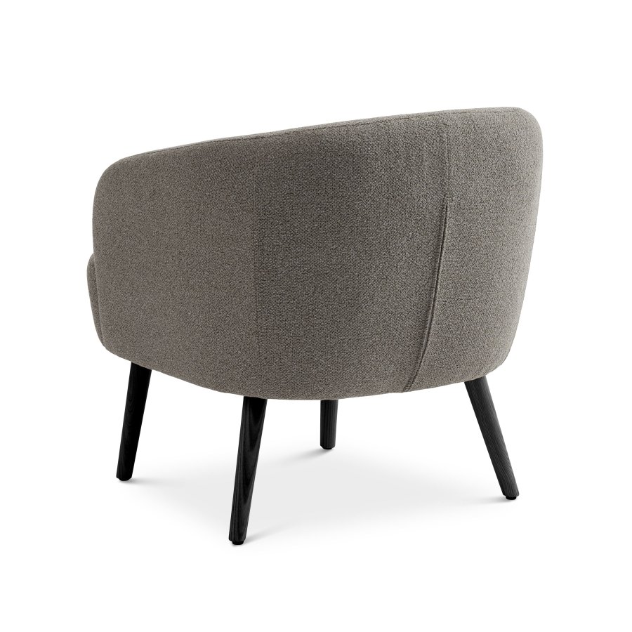 Conrad loungestol, m. armln - mushroom polyester stof og sort asketr