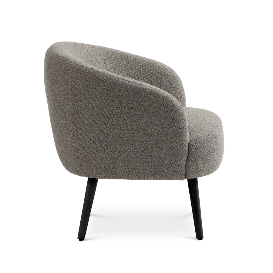 Conrad loungestol, m. armln - mushroom polyester stof og sort asketr