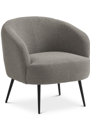 Conrad loungestol, m. armln - mushroom polyester stof og sort metal