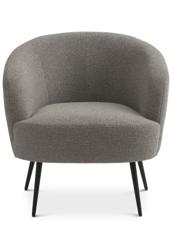 Conrad loungestol, m. armln - mushroom polyester stof og sort metal