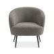 Conrad loungestol, m. armln - mushroom polyester stof og sort metal