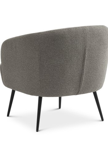 Conrad loungestol, m. armln - mushroom polyester stof og sort metal