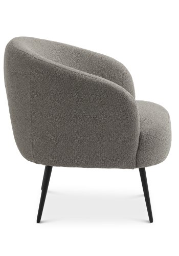 Conrad loungestol, m. armln - mushroom polyester stof og sort metal