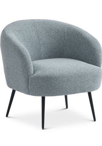 Conrad loungestol, m. armln - ggebl polyester stof og sort metal