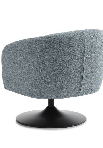 Conrad loungestol, m. armln og trompetfod - ggebl polyester stof og sort metal