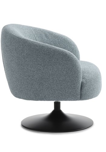 Conrad loungestol, m. armln og trompetfod - ggebl polyester stof og sort metal